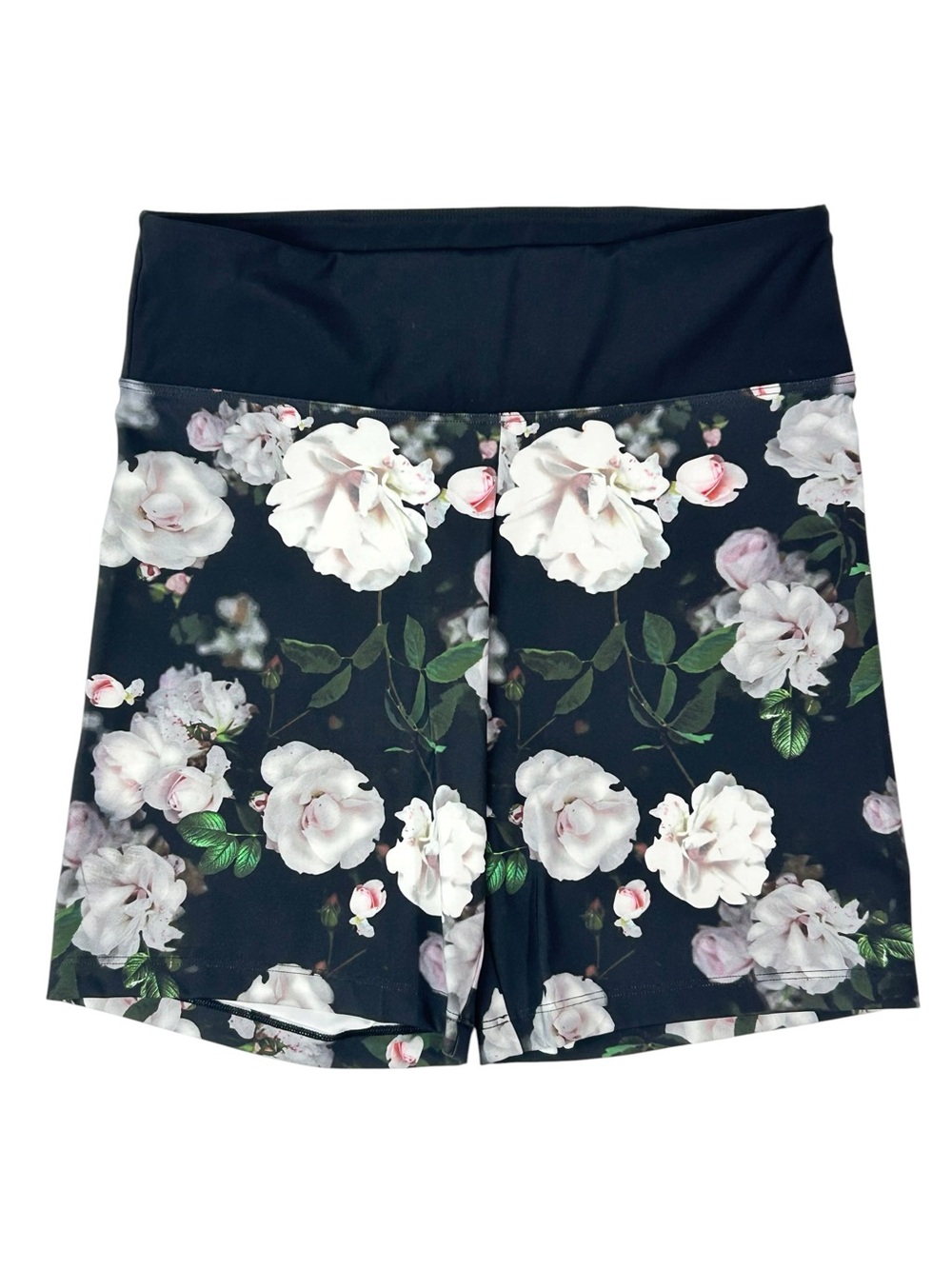 Victoria’s Secret Women's Sportswear Floral Bike Shorts Black-White Size Medium